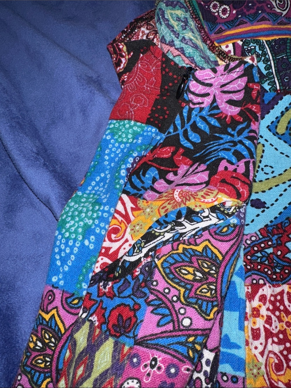 Multicolor Patchwork Women's Overalls Jumpsuit - Picture 3 of 6